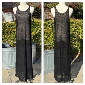 D.A.R. handmade knit sheer black maxi dress